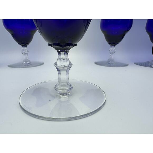Vintage Louie B Cobalt Blue Iced Tea Glasses FOR 2 GLASSES - Picture 4 of 6